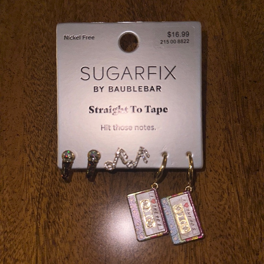 SugarFix Straight to Tape Earring Set NEW - Picture 3 of 5